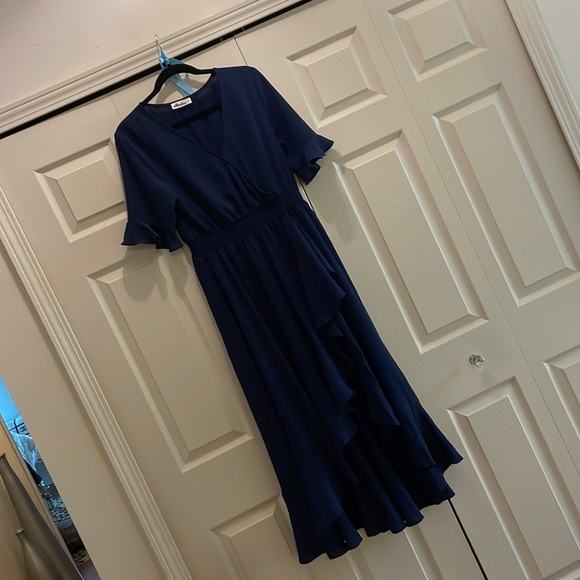 Ladies Ruffle Hi-Low Maxi Dress. SZ L - Picture 7 of 11